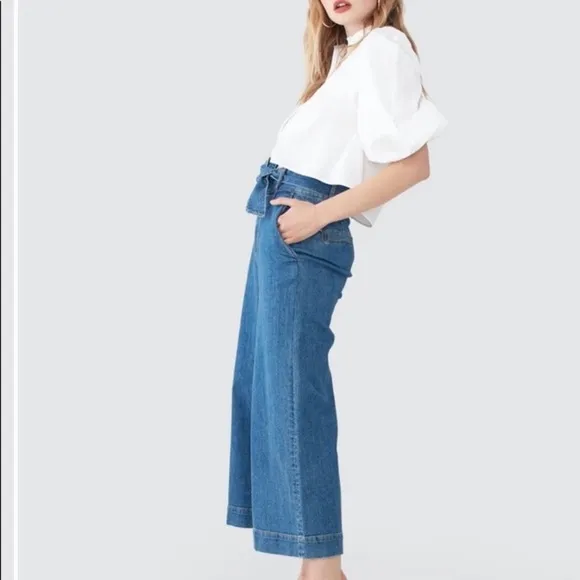 NET Joie MaryLu Wide Leg Crop Culotte Jeans Size 8