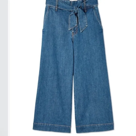 NET Joie MaryLu Wide Leg Crop Culotte Jeans Size 8