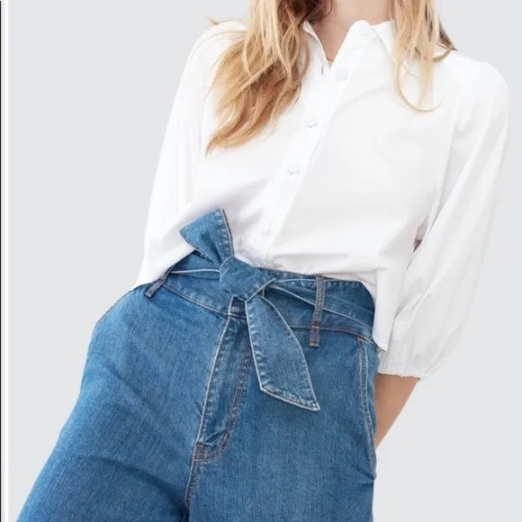 NET Joie MaryLu Wide Leg Crop Culotte Jeans Size 8