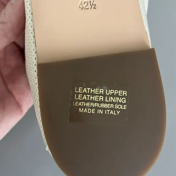New AGL Women's Mara Spring Perforated Loafers in Gesso Size US 12