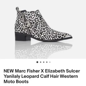 New ankle boots size 8.5 black and white animal print, CALF HAIR, see pictures