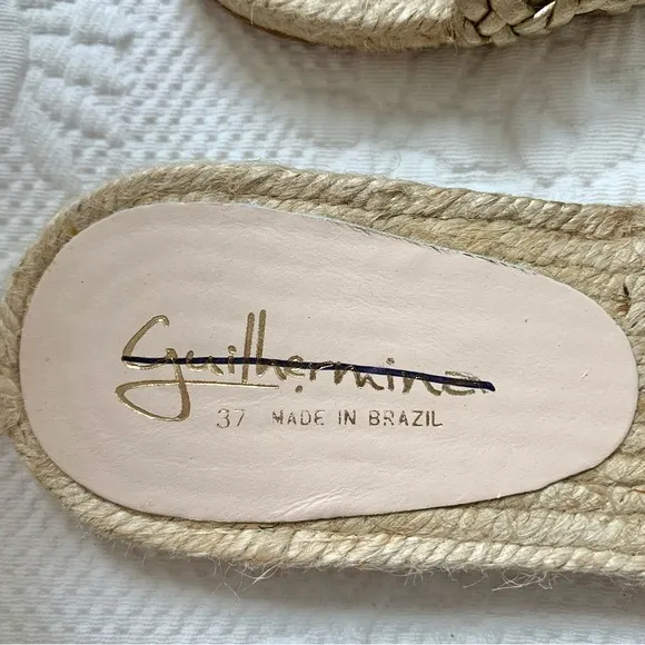 NEW Anthropologie Guilhermina Gold Woven Espadrille Sandal 37