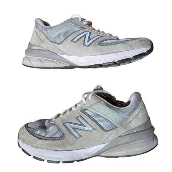 New Balance 990v5 Sneakers Castle Rock Grey Size 8 NO INSOLES Grunge Dad Shoe