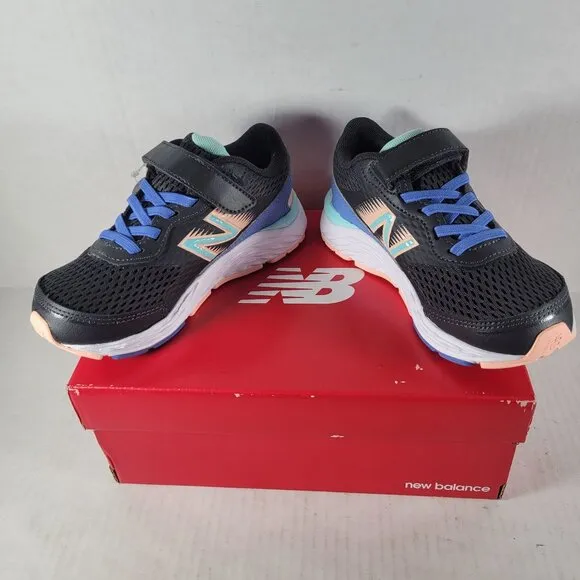 New Balance Kids 680 VC Everyday Black/Blue/Peach Sneakers Size 11 Wide