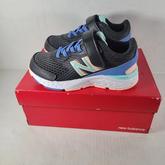 New Balance Kids 680 VC Everyday Black/Blue/Peach Sneakers Size 11 Wide