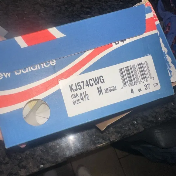 New Balance Kids' White and Blue Sneakers