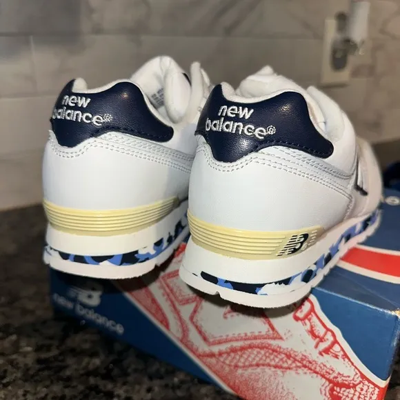 New Balance Kids' White and Blue Sneakers