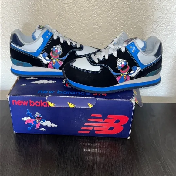 New Balance Sesame Street collab Kids' Black and Blue Sneakers