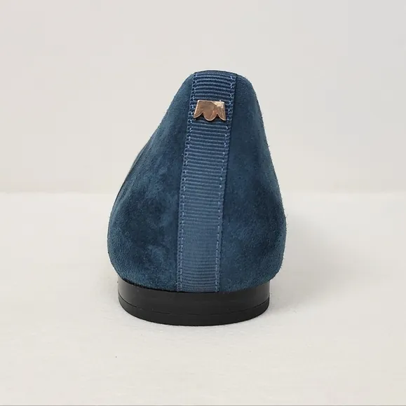 New Birdies The Hummingbird Teal Suede Stone 9.5 Ballet Flats Blue Slip-on Shoes