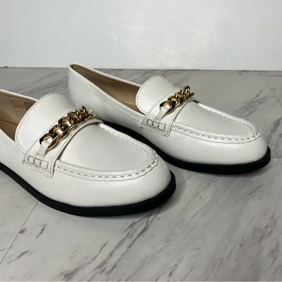 New! BP Blaire Faux Leather White Loafer 11M