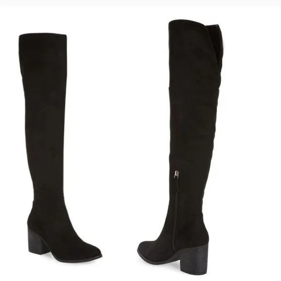 New BP Over The Knee Black Suede western coastal cowgirl Boots 5