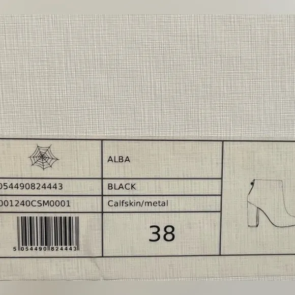 NEW Charlotte Olympia Black Leather Zip-up Ankle Boots Size 38 EU