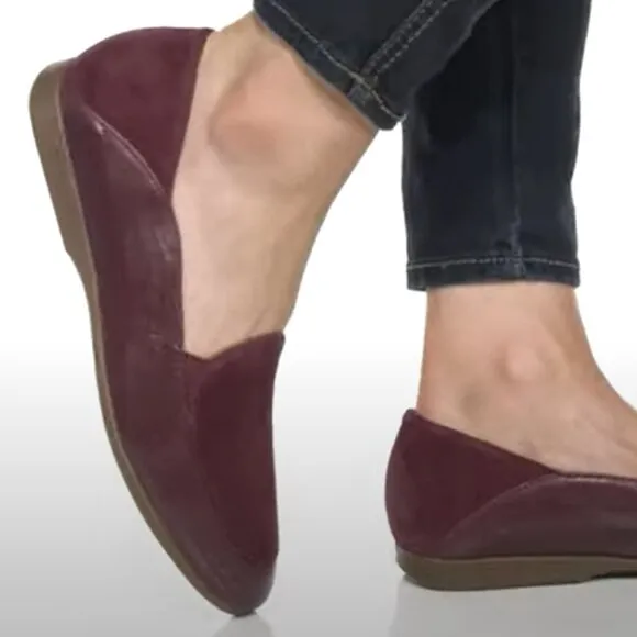 new Dansko Wine Glazed Leather Lace Women's Loafers 253