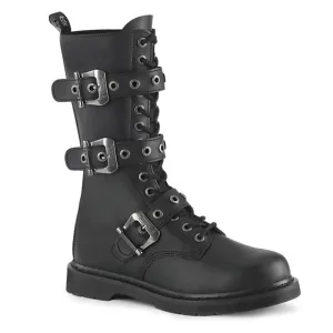 NEW Demonia Bolt 330 Faux Vegan leather edgy goth style buckle boots Size 8