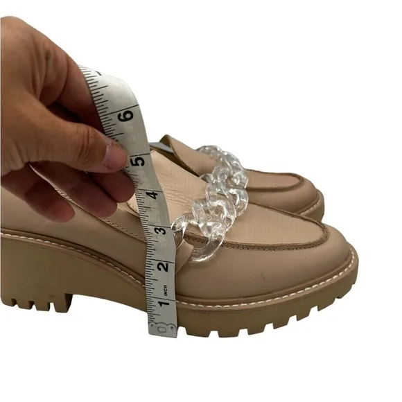 NEW Dolce Vita Haris Loafers Pink Light Blush Chain Lug Sole