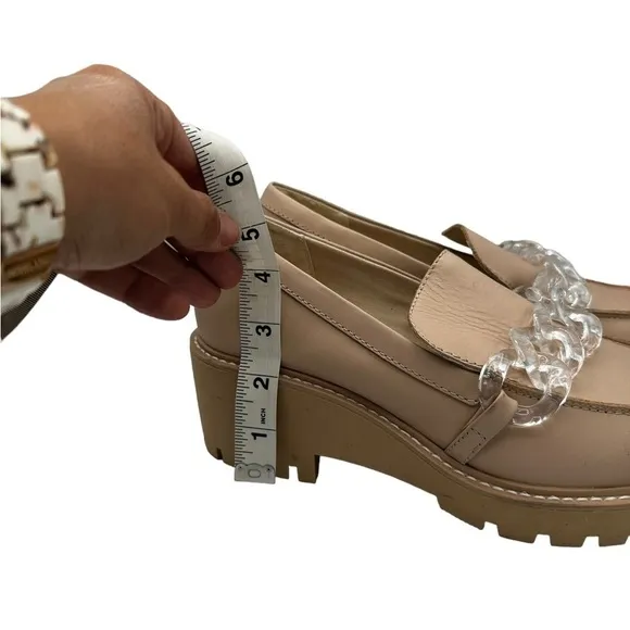 NEW Dolce Vita Haris Loafers Pink Light Blush Chain Lug Sole