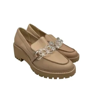 NEW Dolce Vita Haris Loafers Pink Light Blush Chain Lug Sole