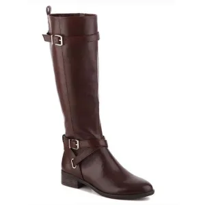 New Essex Lane Maggie Tall Brown Leather  Riding Boots Wide Calf 7 M
