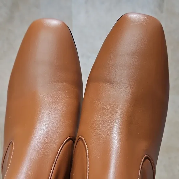 NEW! FRANCO SARTO Tribute  Cognac Tall Knee High Wide Calf Heeled Boots 8.
