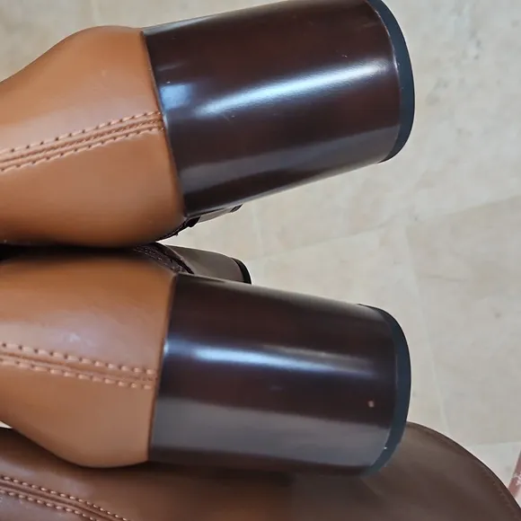 NEW! FRANCO SARTO Tribute  Cognac Tall Knee High Wide Calf Heeled Boots 8.
