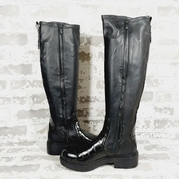NEW Franco Sarto Women's Keaton Black High Shaft Boots H230