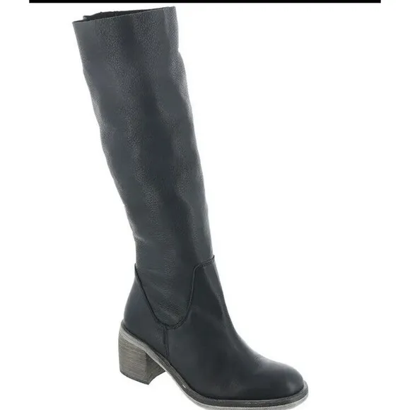 New Free People Women’s Essential Black Knee-High Leather Boots ~Size 38, US 7.5