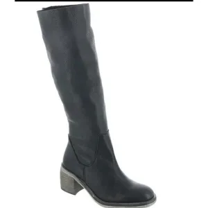 New Free People Women’s Essential Black Knee-High Leather Boots ~Size 38, US 7.5