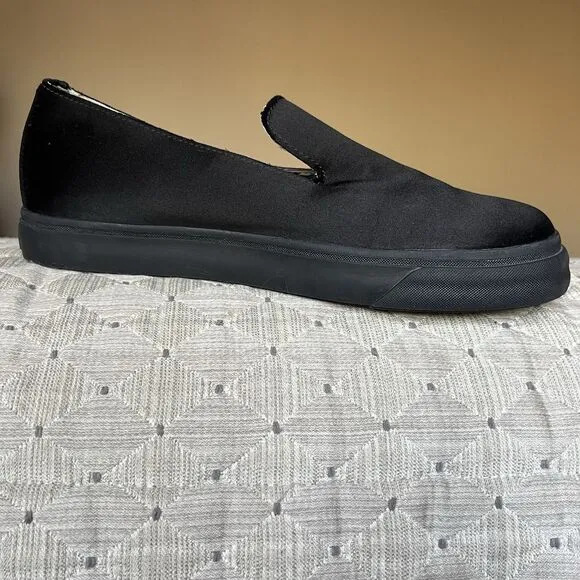 NEW Giuseppe Zanotti La Perla Black Satin Trainer Sneaker Loafer Men EU 44 US 11