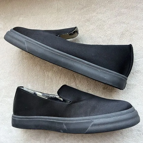 NEW Giuseppe Zanotti La Perla Black Satin Trainer Sneaker Loafer Men EU 44 US 11