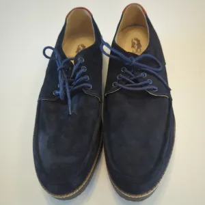 New Hush Puppies Braccos Lace Up Suede Low Platform Sole Loafers Size 12W Blue