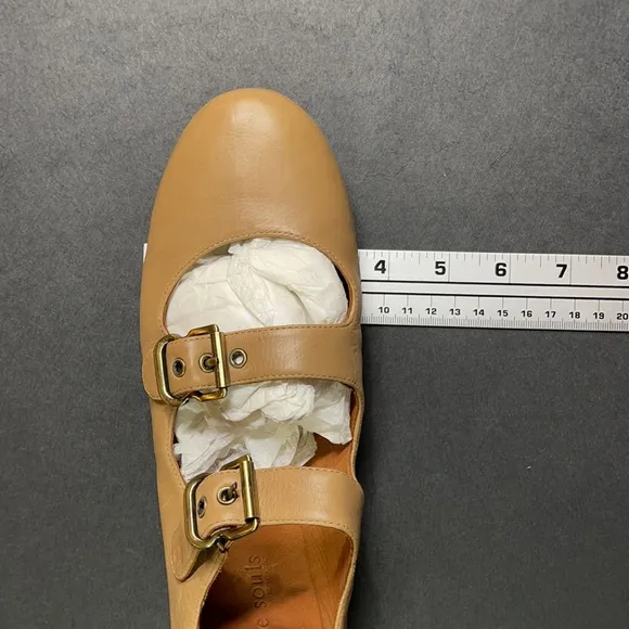 New in Box Gentle Souls Double Bet Soft Leather Flats Shoes w/ Expandable Strap