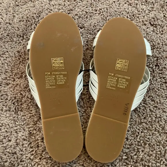New J.Crew Spain Knotted Espadrilles Slides Leather Jute White Cream Boho Size 8