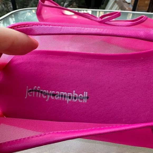 New Jeffrey Campbell Swan Lake Moira Mesh Flats Ballet Shoes Pink Fuchsia