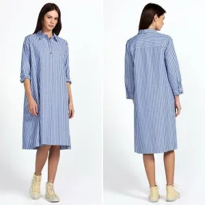 NEW Johnny Was Georgia Stripe Henley Shirt Dress