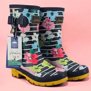 New Joules Rain Boots Mid Calf Molly Welly Stripe Floral Size US: 5 UK: 3‎