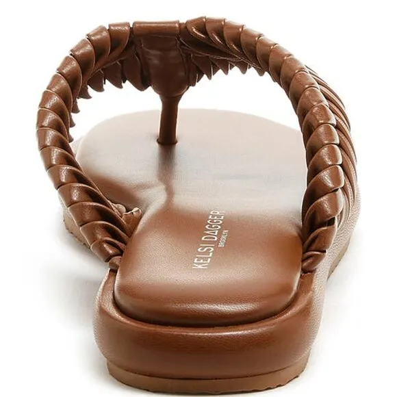 NEW Kelsi Dagger Tidal Braided Thong Sandals brown For Women 252