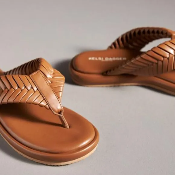 NEW Kelsi Dagger Tidal Braided Thong Sandals brown For Women 252