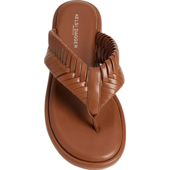 NEW Kelsi Dagger Tidal Braided Thong Sandals brown For Women 252
