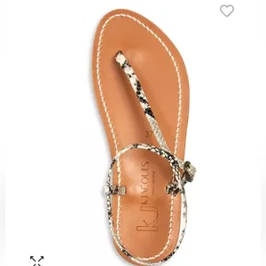 New K.Jacques Vassili Snake Embossed Thong Sandals- 36
