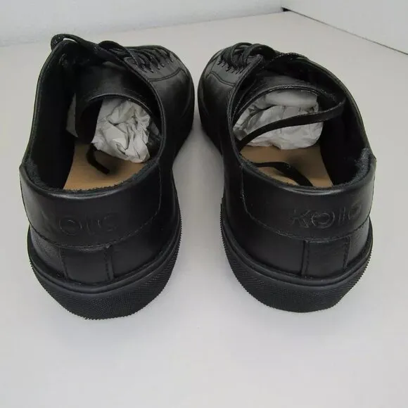 NEW KOIO Mens Tivoli Shadow Casual Sneakers Tennis Shoes Black Leather Size 8
