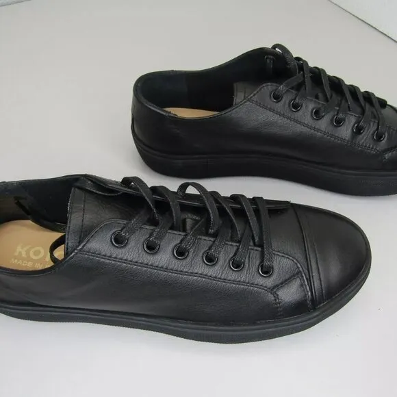 NEW KOIO Mens Tivoli Shadow Casual Sneakers Tennis Shoes Black Leather Size 8