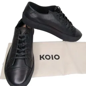 NEW KOIO Mens Tivoli Shadow Casual Sneakers Tennis Shoes Black Leather Size 8