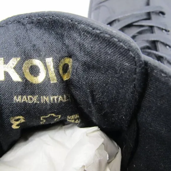 NEW KOIO Mens Tivoli Shadow Casual Sneakers Tennis Shoes Black Leather Size 8