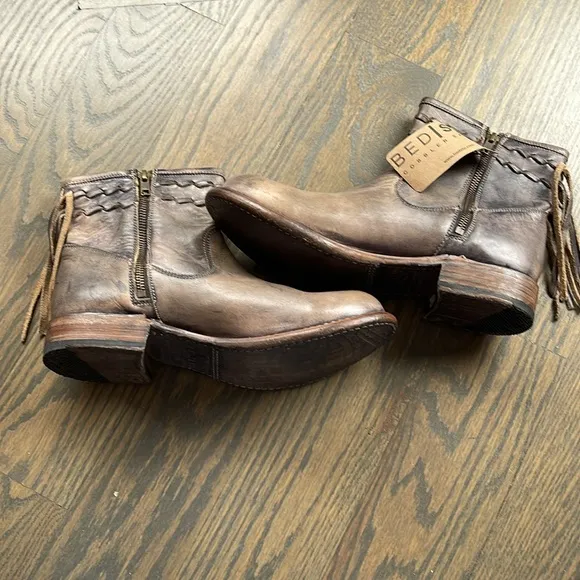 NEW!!! Ladies Bed Stu Craven Taupe Distressed Leather Boots Size 8.5M