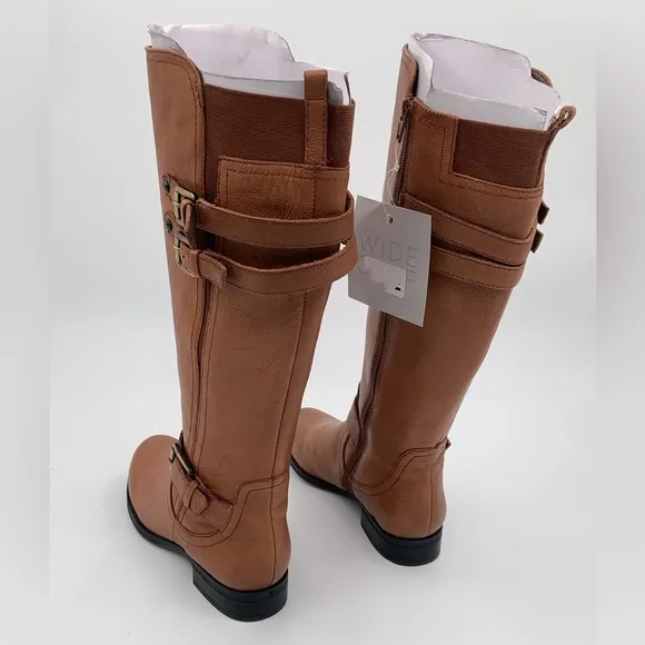 🌹New List🌹NWT Naturalizer Women’s Jessie Wide Calf Knee High Tan Leather Boots