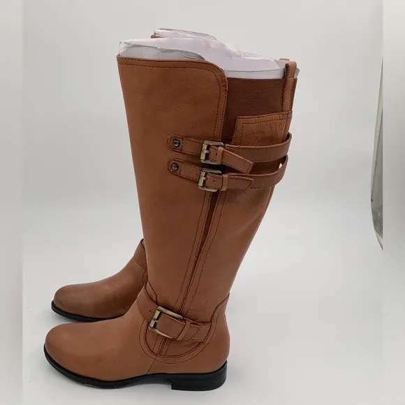 🌹New List🌹NWT Naturalizer Women’s Jessie Wide Calf Knee High Tan Leather Boots