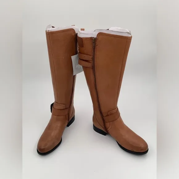 🌹New List🌹NWT Naturalizer Women’s Jessie Wide Calf Knee High Tan Leather Boots