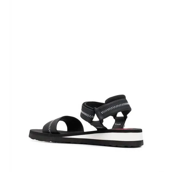 NEW LOVE MOSCHINO women's zig zag motive sandals in black