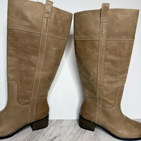 New! Lucky Brand Hybiscus Extra Wide Calf Leather Tall Boot 8 1/2 M