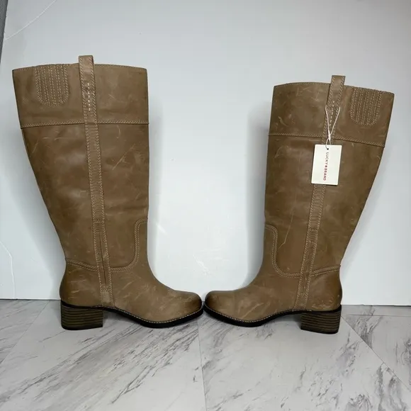New! Lucky Brand Hybiscus Extra Wide Calf Leather Tall Boot 8 1/2 M